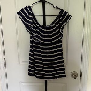Old Navy Navy and White Striped Shirt